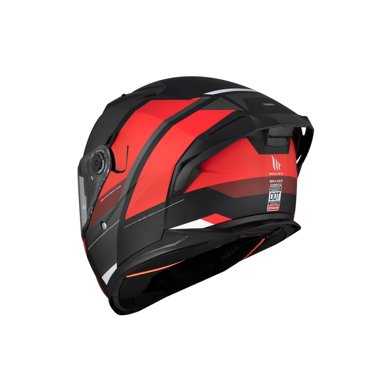 MT BRAKER CHENTO B5 grau-rot-weißer Integral-Motorradhelm