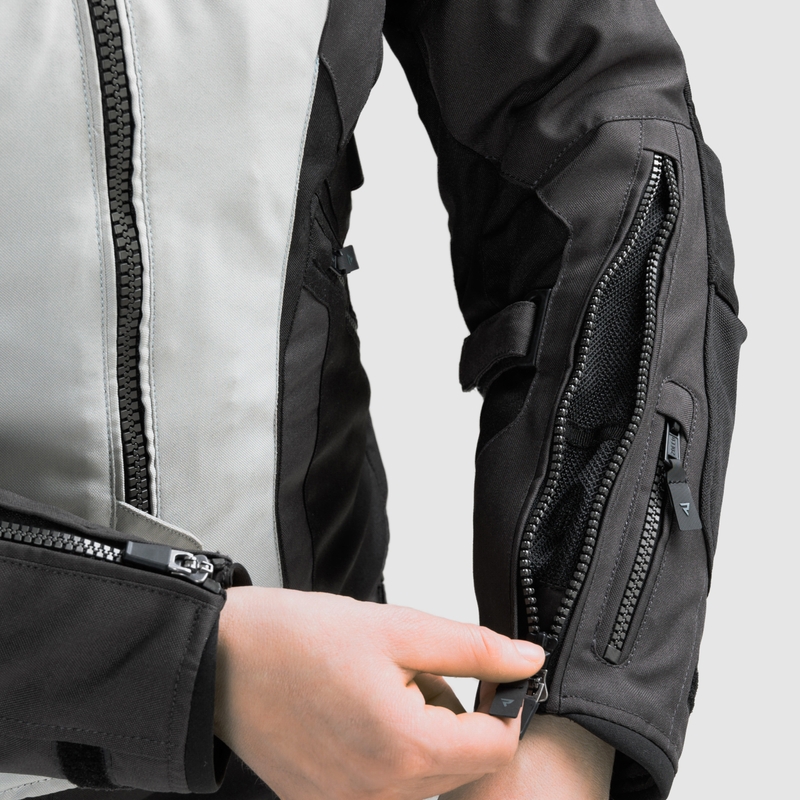 Damen-Motorradjacke Rebelhorn Hiker IV, schwarz-grau-fluoreszierend gelb