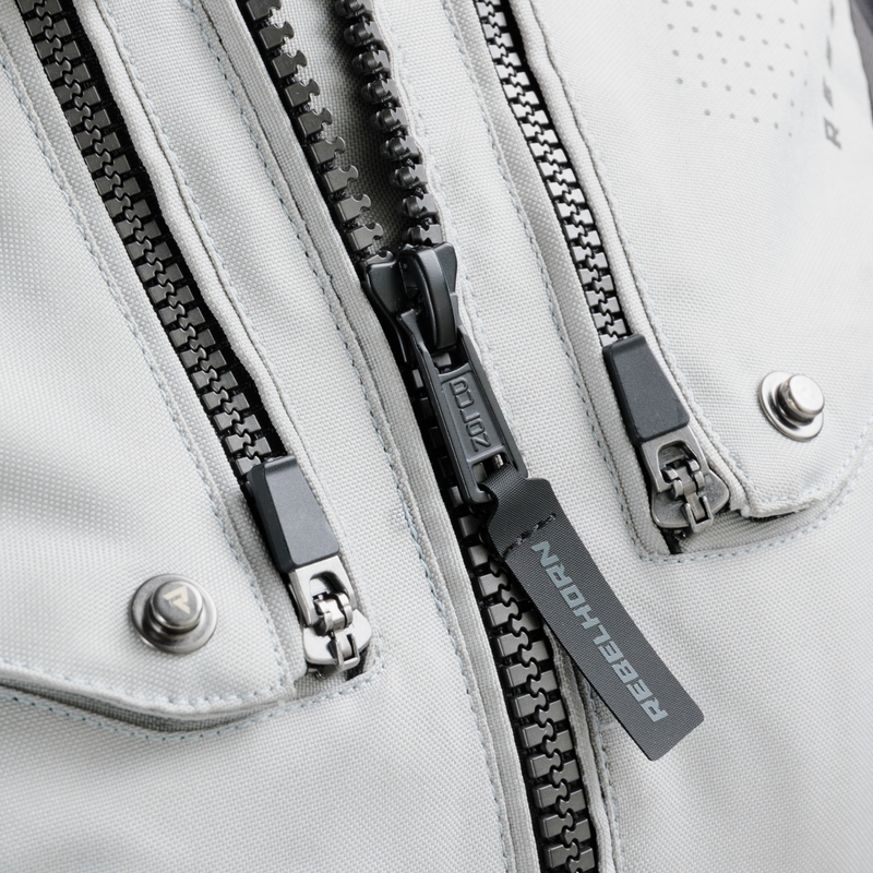 Damen-Motorradjacke Rebelhorn Hiker IV, schwarz-grau-fluoreszierend gelb