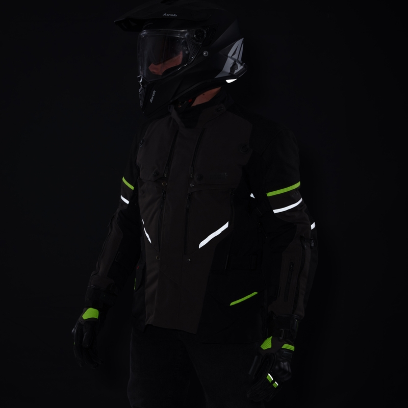 Rebelhorn Range anthrazit-schwarz-fluorgelbe Motorradjacke