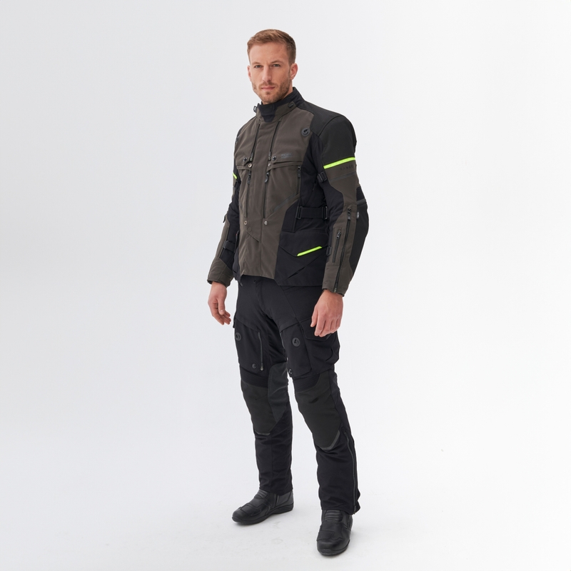 Rebelhorn Range anthrazit-schwarz-fluorgelbe Motorradjacke