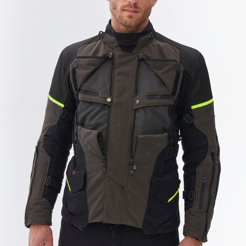 Rebelhorn Range anthrazit-schwarz-fluorgelbe Motorradjacke