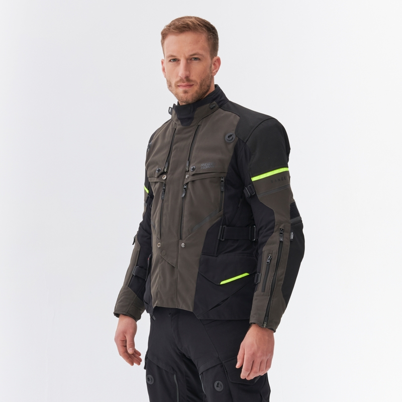 Rebelhorn Range anthrazit-schwarz-fluorgelbe Motorradjacke