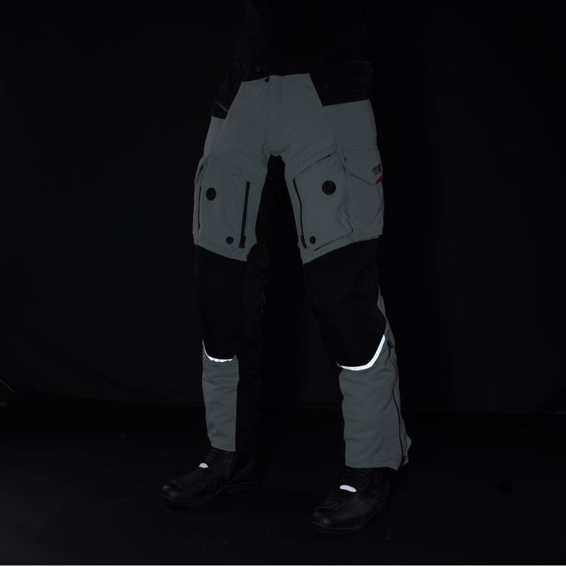 Rebelhorn Range Motorradhose grau-schwarz-rot