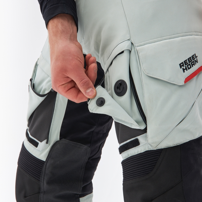 Rebelhorn Range Motorradhose grau-schwarz-rot