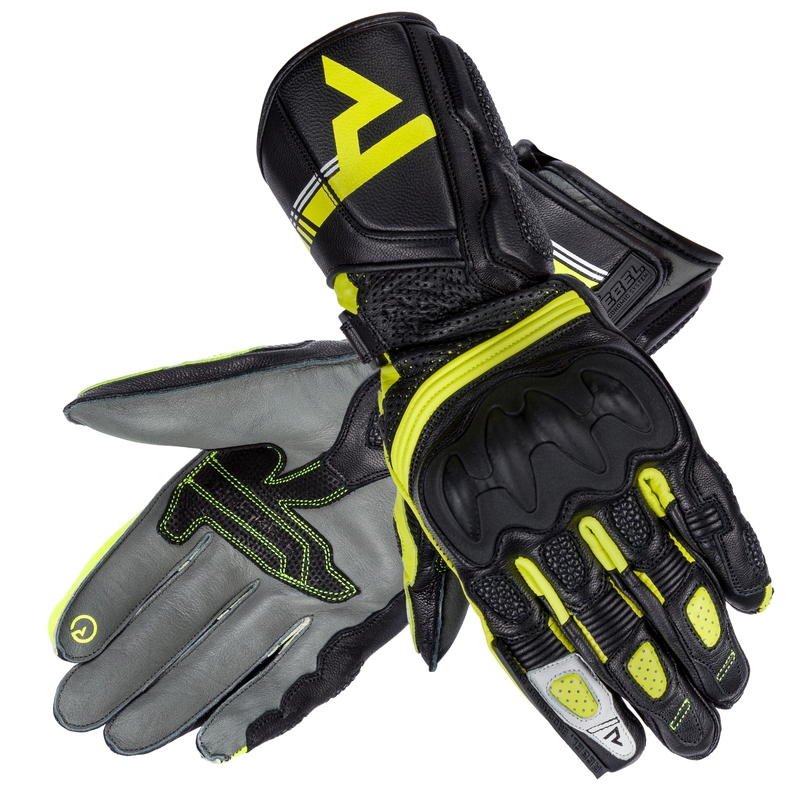 Women's Rebelhorn ST Long Schwarz-Grau-Fluo Gelb Motorradhandschuhe Ausverkauf
