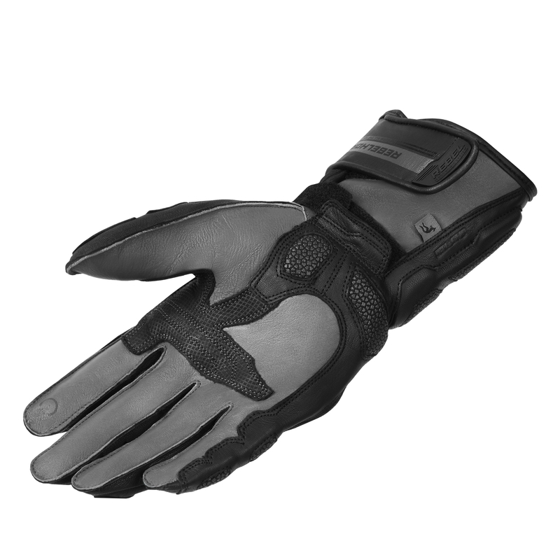 Motorradhandschuhe Rebelhorn ST Lang schwarz Ausverkauf