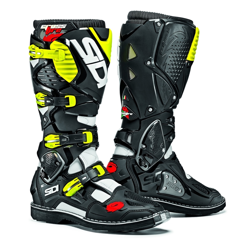 Motorradstiefel SIDI CROSSFIRE 3 weiß-schwarz-fluo gelb