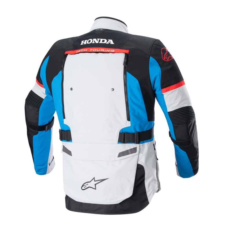 Alpinestars Bogota PRO Drystar Honda Motorradjacke hellgrau-fluo rot-blau-schwarz