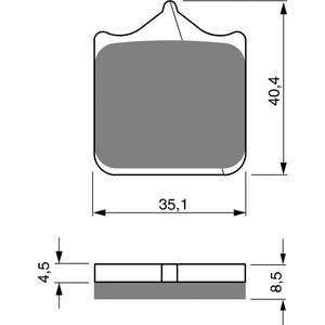 Bremsbeläge GOLDFREN 304 GP6 (1 set = 4 pcs)