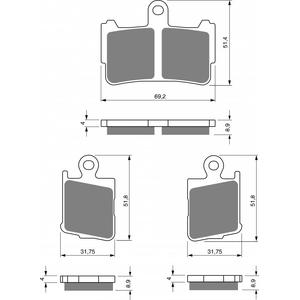 Bremsbeläge GOLDFREN 298 S3 (1 set = 2pcs small/large)