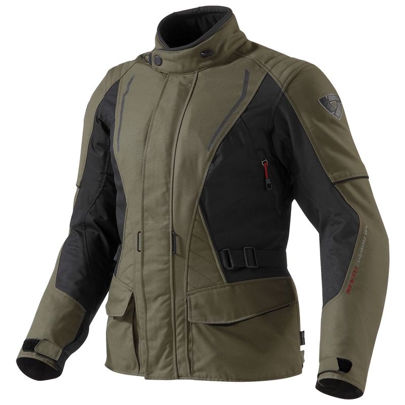 Revit Monroe Motorradjacke für Frauen schwarz und olivgrün