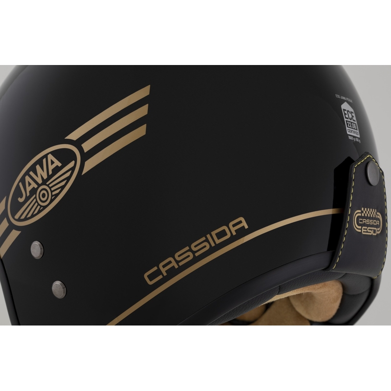 Cassida Eso Jawa Pérák offener Helm, schwarz-perlgold
