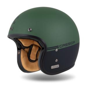 Offener Helm Cassida Ace Super Hooligan 2024 schwarz-matt-metallic grün