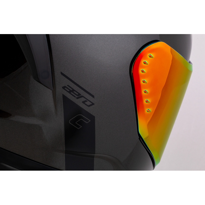 Cassida Aero Super Mono Integralhelm, glänzend schwarz, Chrom-Schwarz