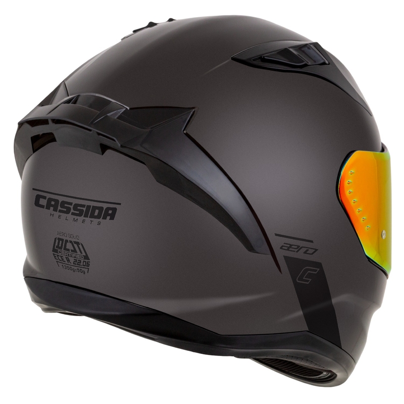 Cassida Aero Super Mono Integralhelm, glänzend schwarz, Chrom-Schwarz