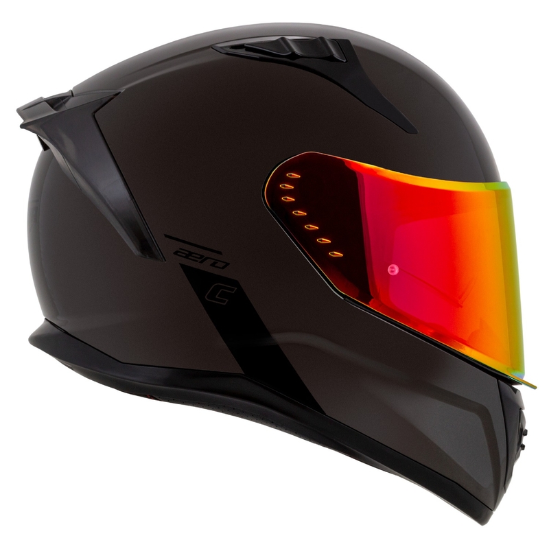 Cassida Aero Super Mono Integralhelm, glänzend schwarz, Chrom-Schwarz