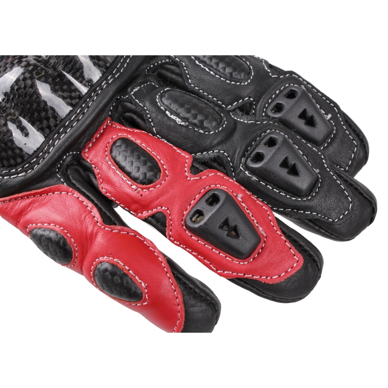 Motorradhandschuhe Tschul 212 schwarz-rot Ausverkauf