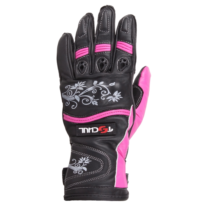 Damen Motorradhandschuhe Tschul 301 Schwarz und Rosa Ausverkauf