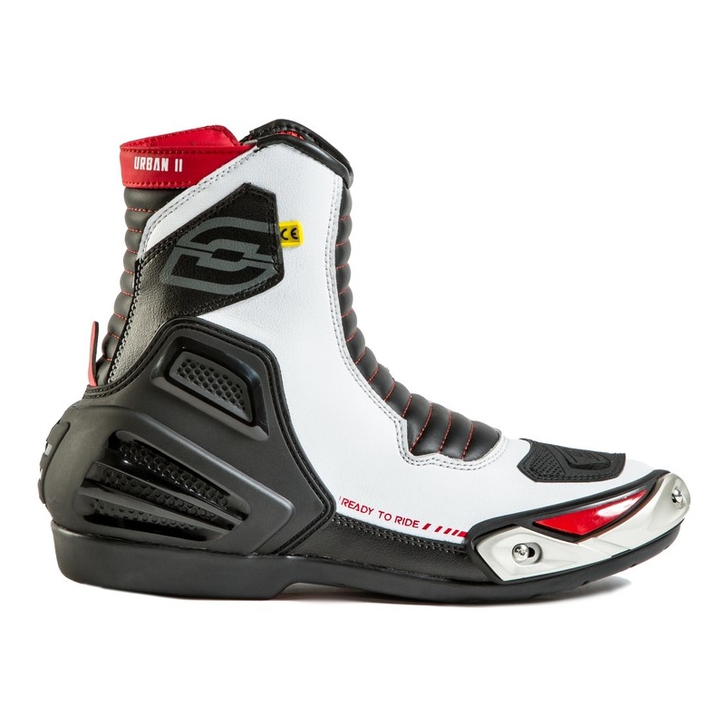 Ozone Urban II CE schwarz-weiss-rot Motorradstiefel