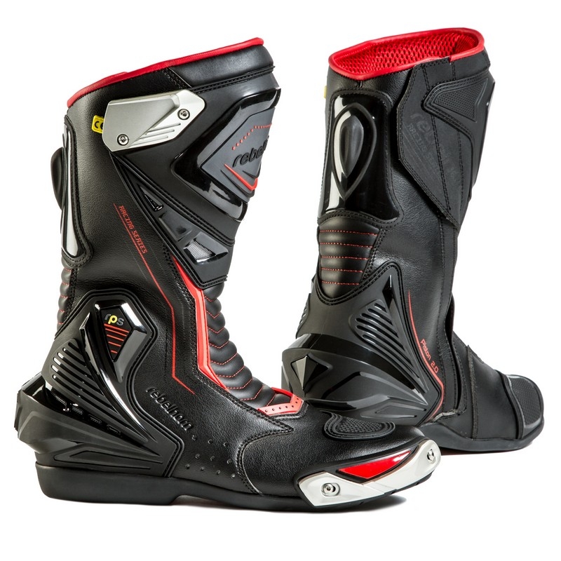 Rebelhorn Piston II CE schwarz-fluo rot Motorradstiefel Ausverkauf