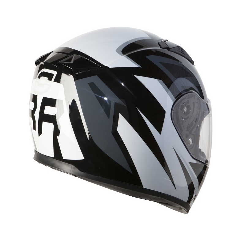 Motorradhelm Ozone RC-01 schwarz-grau-weiß Ausverkauf
