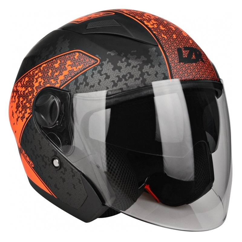 Open Helm Lazer JH-1 Road Tech schwarz-fluo rot Ausverkauf