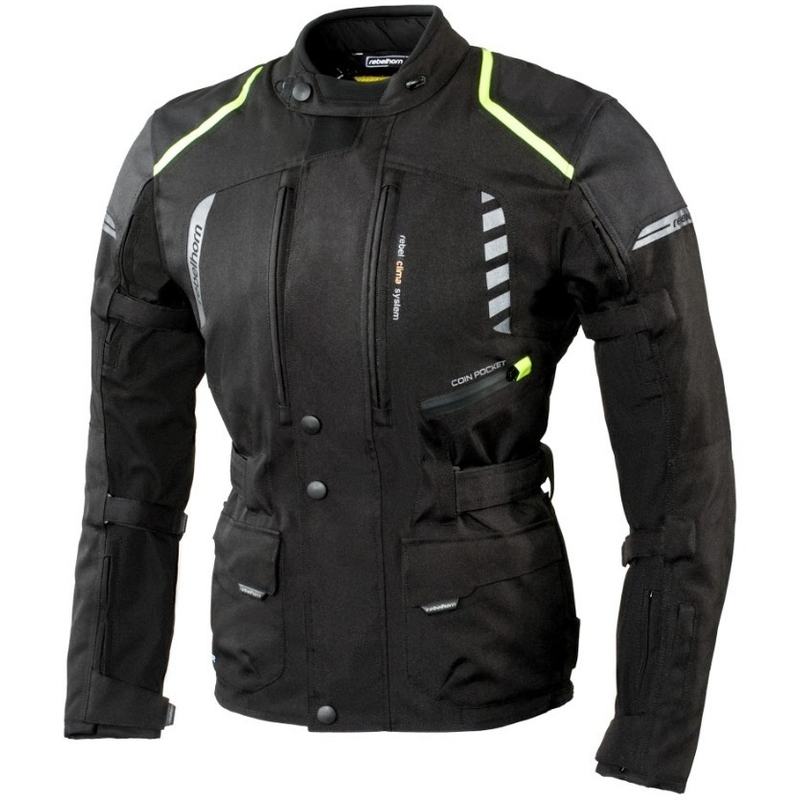 Moto Jacke Rebelhorn Hiker II schwarz-fluo gelb Ausverkauf
