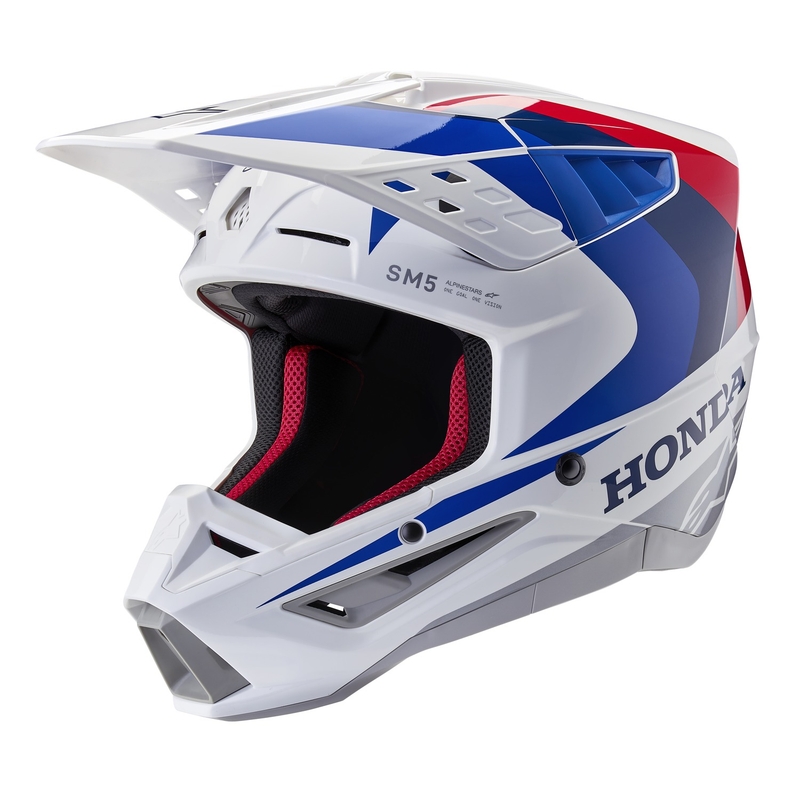 Alpinestars S-M5 Honda Motocross Helm Kollektion weiß-blau-rot