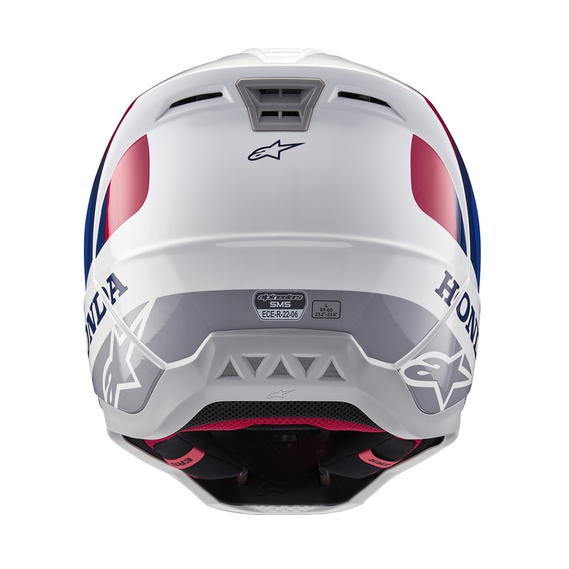 Alpinestars S-M5 Honda Motocross Helm Kollektion weiß-blau-rot