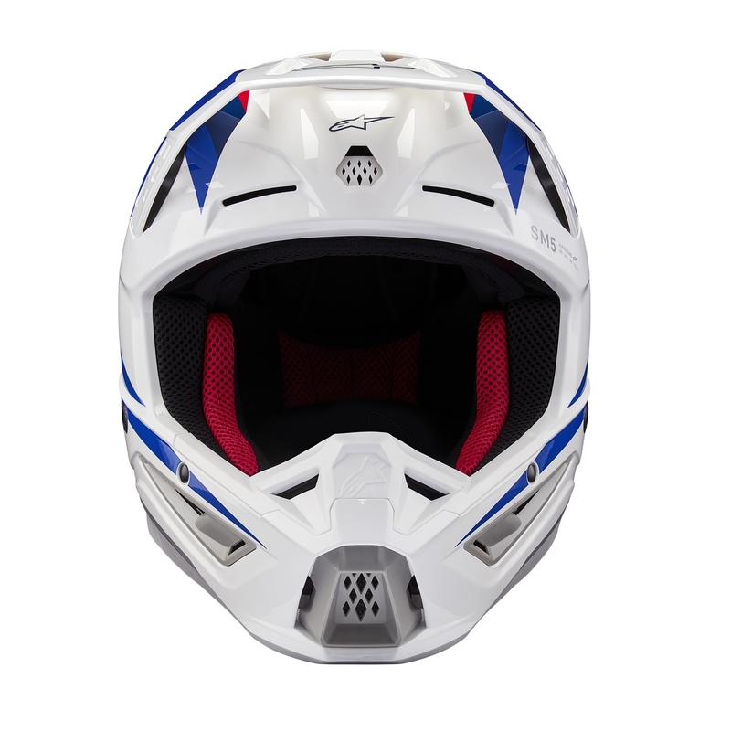 Alpinestars S-M5 Honda Motocross Helm Kollektion weiß-blau-rot