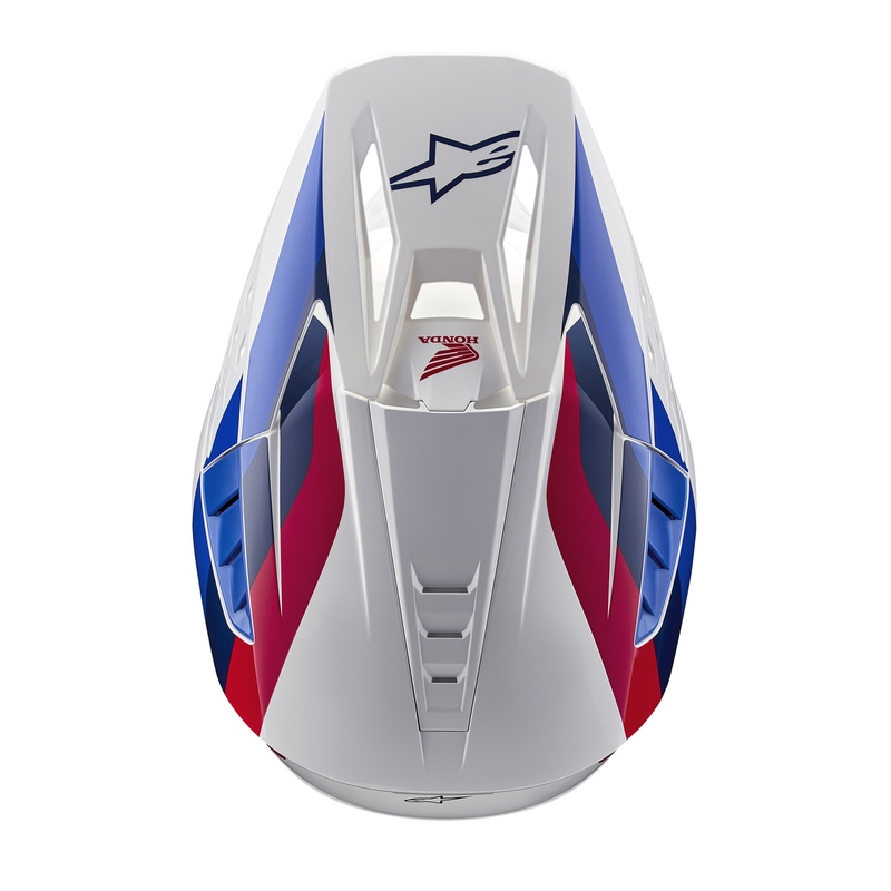 Alpinestars S-M5 Honda Motocross Helm Kollektion weiß-blau-rot