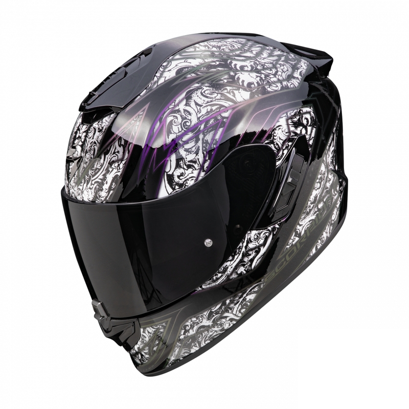 Integral Motorradhelm Scorpion EXO-1400 EVO II Air Fantasy schwarz und weiß Ausverkauf