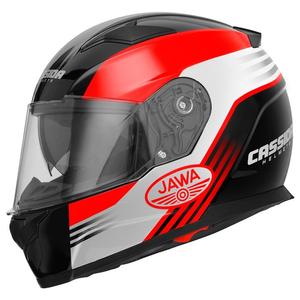 Motorradhelm Cassida Apex Jawa - rot-schwarz-grau