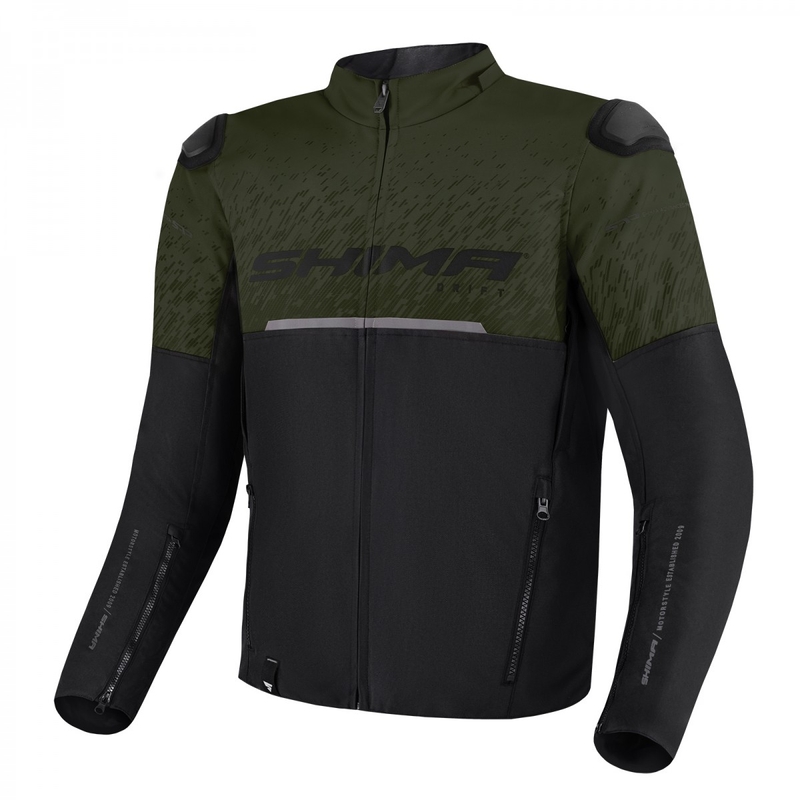 Motorradjacke Shima Drift khaki-schwarz