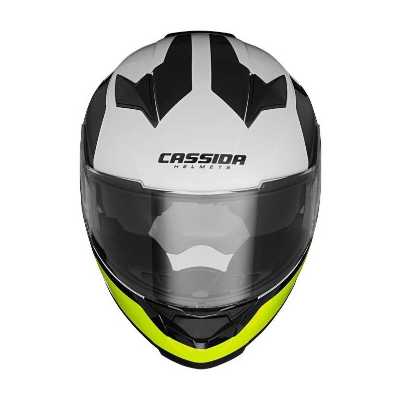 Motorradhelm Cassida Apex Contrast schwarz-weiß-grau-fluo gelb Ausverkauf