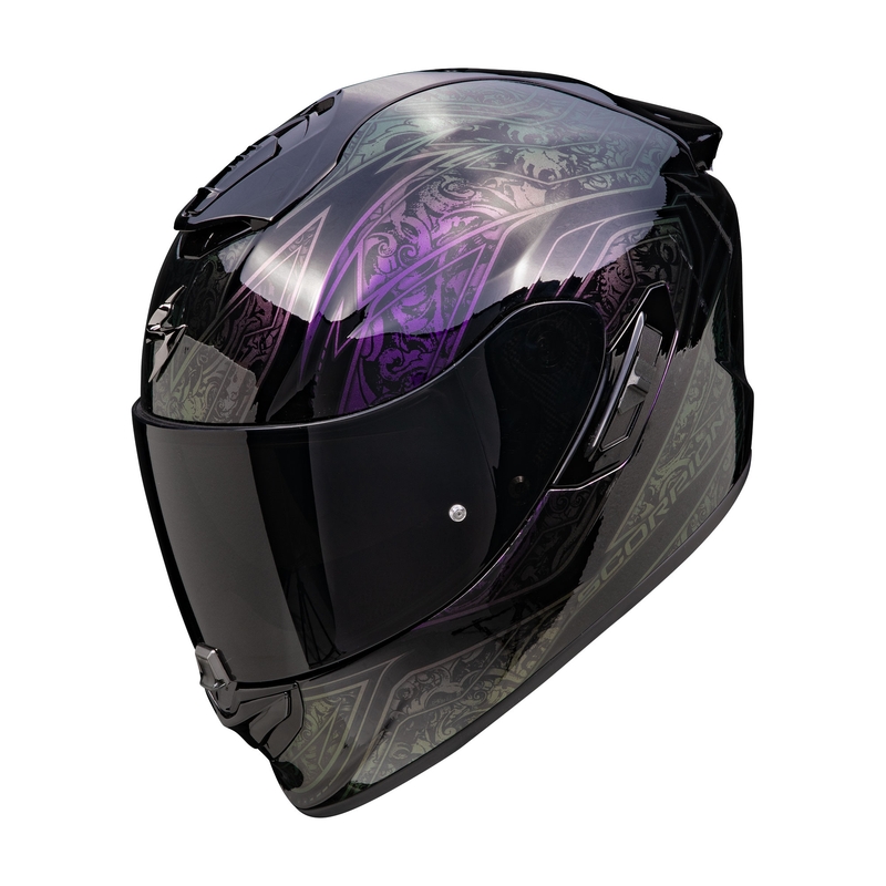 Integrierter Motorradhelm Scorpion EXO-1400 EVO II Air Fantasy schwarz-chamäleon