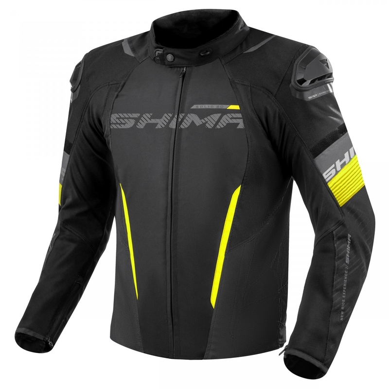Shima Solid 2.0 Motorradjacke Schwarz-Fluogelb
