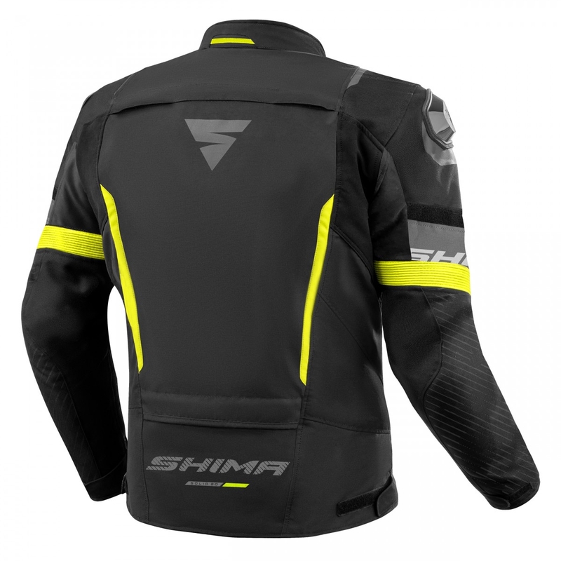 Shima Solid 2.0 Motorradjacke Schwarz-Fluogelb