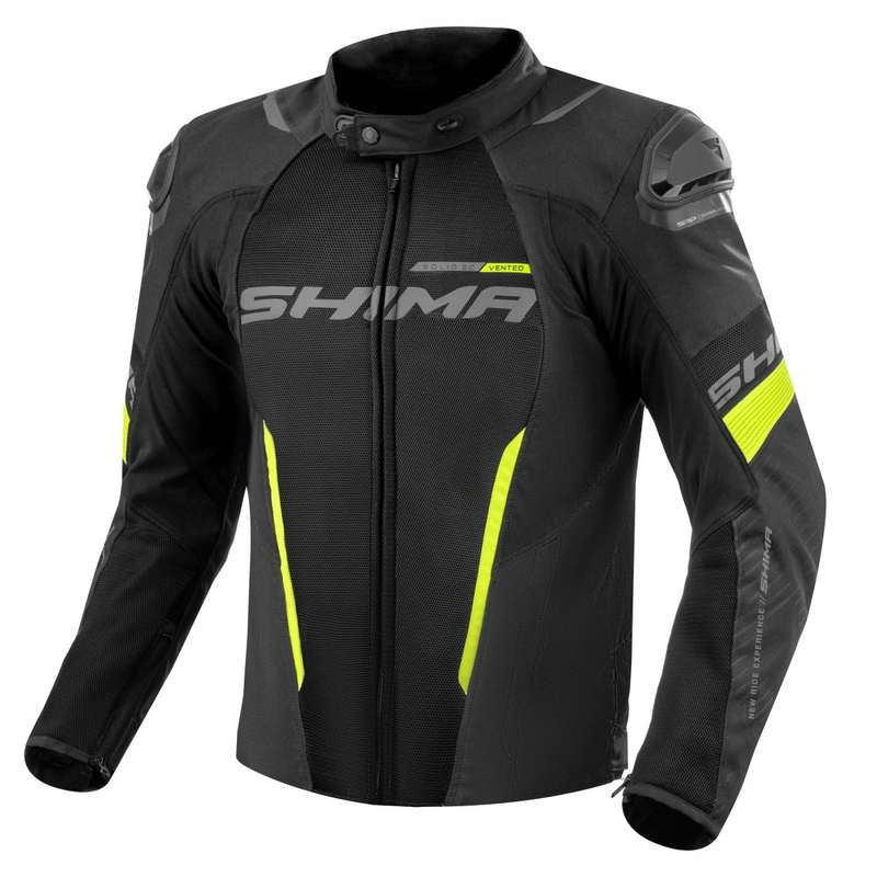 Shima Solid 2.0 Vent Motorradjacke Schwarz-Fluogelb
