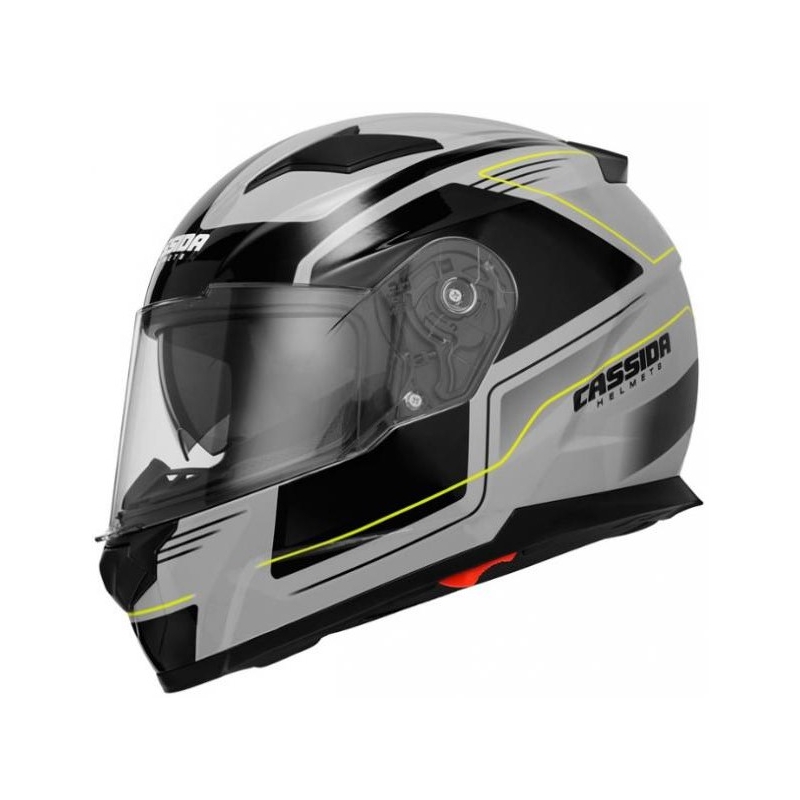 Motorradhelm Cassida Apex Fusion grau-schwarz-fluo gelb Ausverkauf