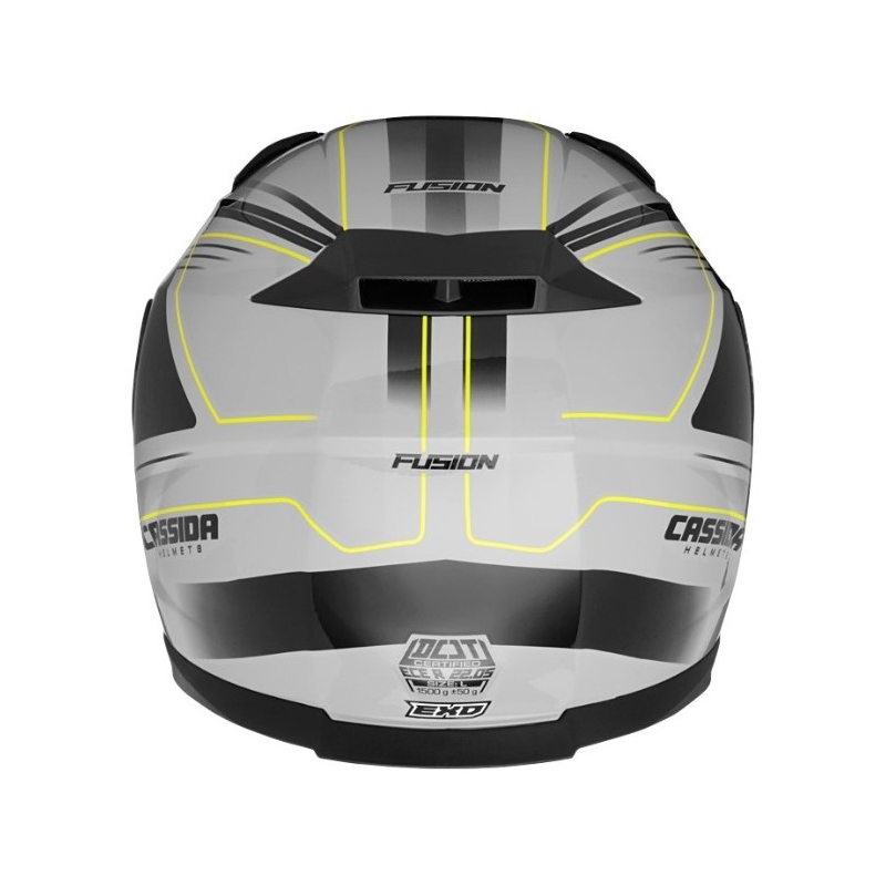 Motorradhelm Cassida Apex Fusion grau-schwarz-fluo gelb Ausverkauf