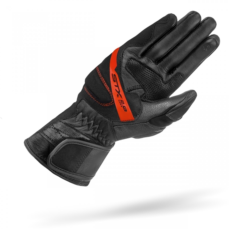 Damen-Motorradhandschuhe Shima STX 2.0 schwarz-rot