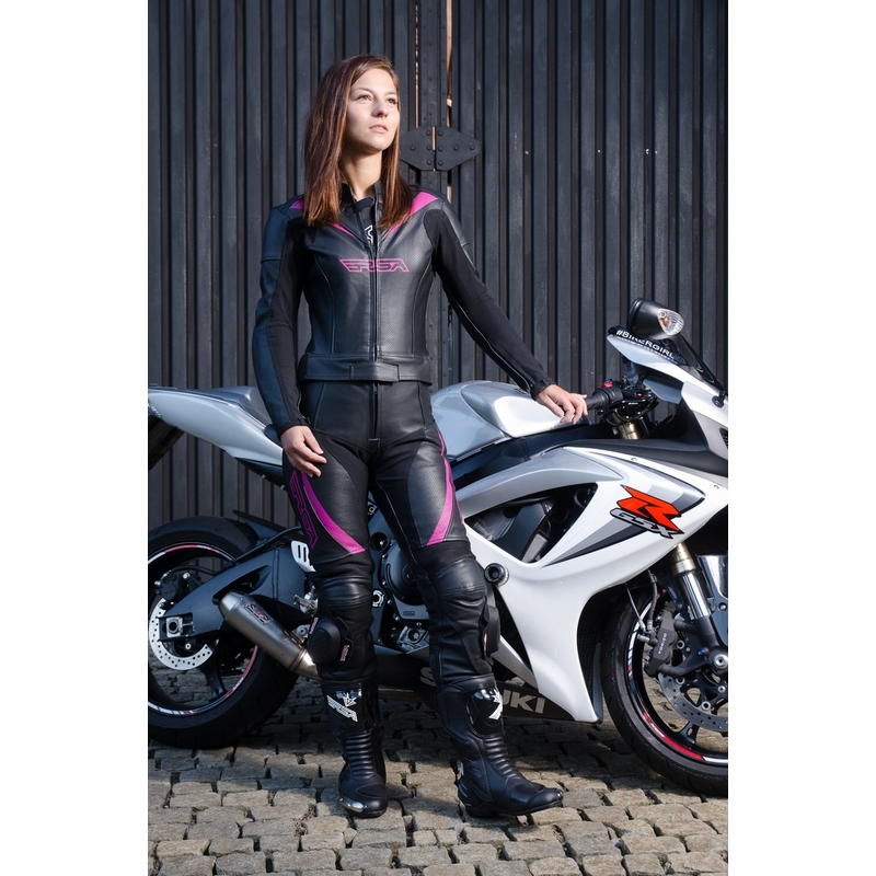 Frauen RSA Destiny 2 Schwarz und Rosa Motorrad Jacke Ausverkauf