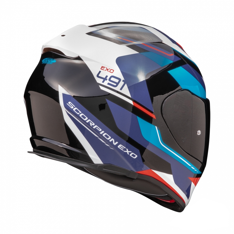 Scorpion EXO-491 Abilis Integralhelm Motorrad schwarz-blau-rot