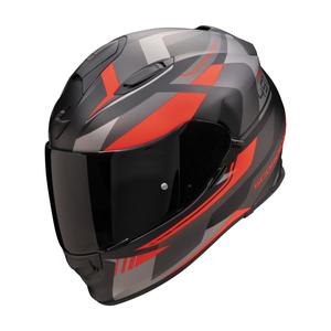 Integrierter Motorradhelm Scorpion EXO-491 Abilis schwarz-grau-rot