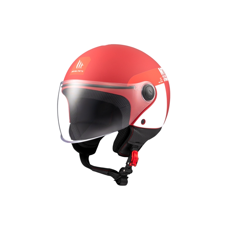 Offener Motorradhelm MT STREET INBOARD C5 matt rot-weiß