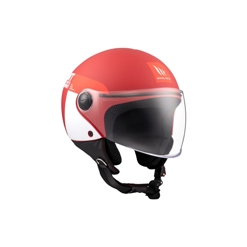 Offener Motorradhelm MT STREET INBOARD C5 matt rot-weiß