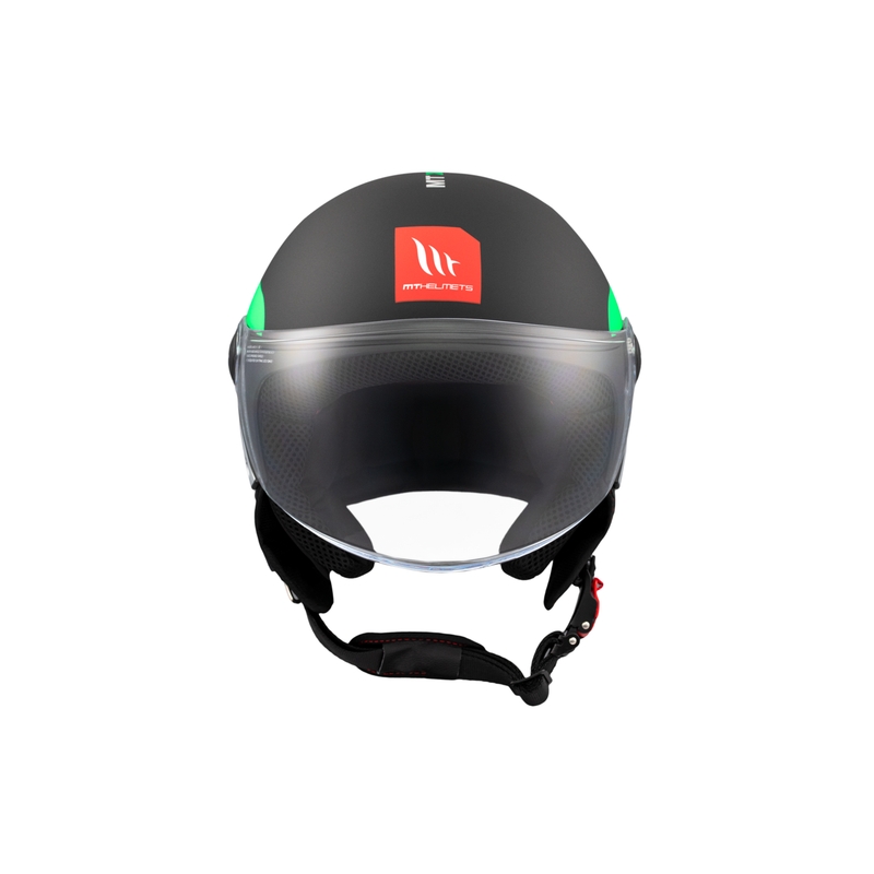 Offener Motorradhelm MT STREET INBOARD D6 mattschwarz-grün
