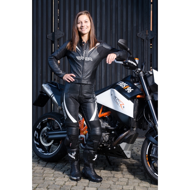 Damen RSA Destiny 2 Schwarz-Weiß Motorradhosen Ausverkauf